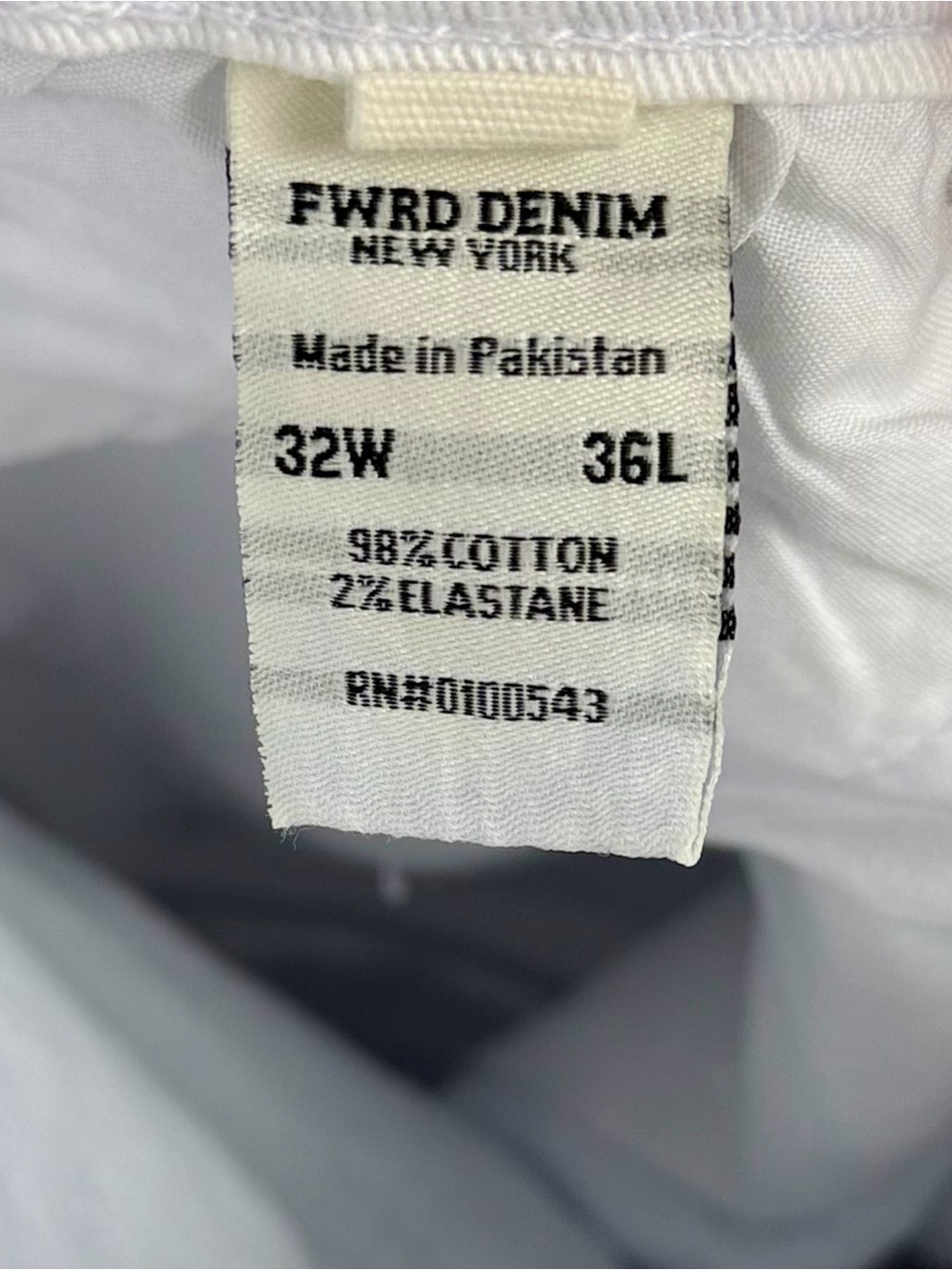FWRD Denim Stacked Jeans 32x36 White Frayed Stretch Urban Streetwear Jeans NWT - Picture 7 of 9